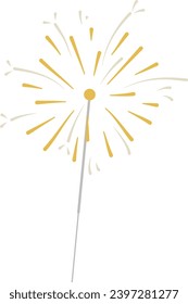 Ilustración de fuegos artificiales de oro para el año nuevo, Navidad y fiesta de cumpleaños. 
