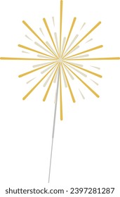 Goldene Feuerwerk-Illustration für das neue Jahr, Weihnachten und Geburtstag. 