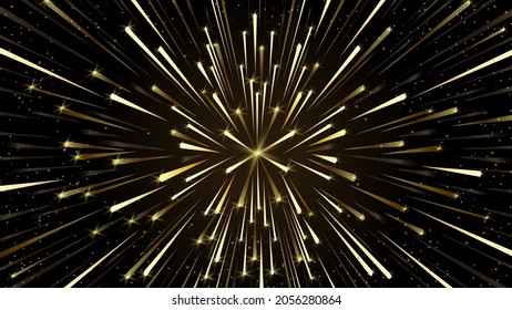 Gold firework on a night sky background