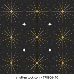 Gold Firework White Star Pattern