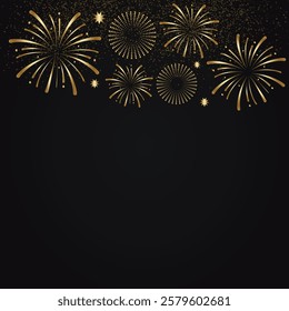 Gold Fireworks Background, celebration Background