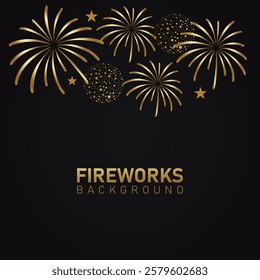 Gold Fireworks Background, celebration Background
