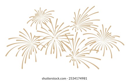 Gold fireworks display vector icon isolated