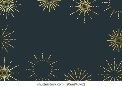 Gold fireworks with grey background