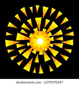 Gold fireworks illustration. Salute image for holiday design.