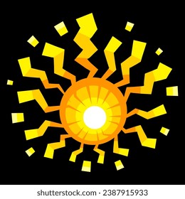 Gold fireworks illustration. Salute image for holiday design.
