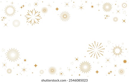 Gold Fireworks and Sparks Background.Vector Design.