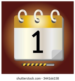 Gold first day calendar vector