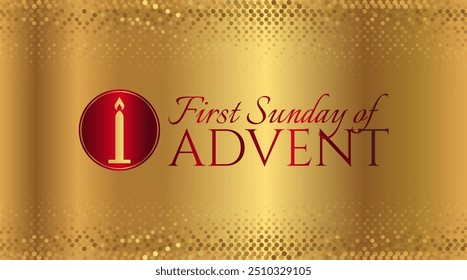 Gold First Sunday of Advent Background Illustration Design	