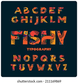 Gold Fish Abstract Colorfull Font