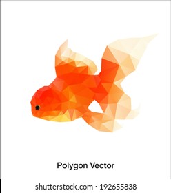 Gold fish. abstract polygon vector