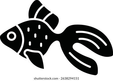Gold Fish animal glyph vector, icon, design
