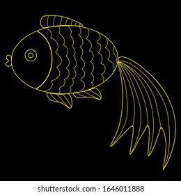 
Gold fish animal vector silhouette