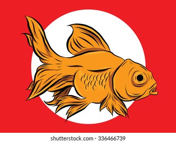 Gold fish collection,Vector illustration of gold fish, Vector illustration