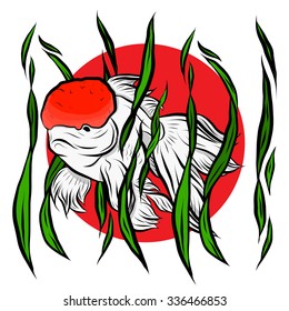 Gold fish collection,Vector illustration of gold fish, Vector illustration