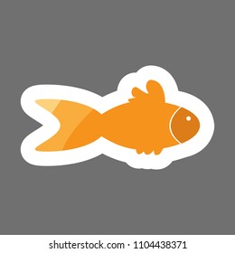 Gold fish colored sticker. Layers grouped for easy editing illustration.  For your design. 