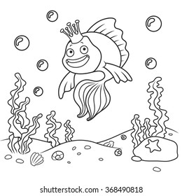 gold fish .coloring book. part of the collection of marine life