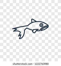 Gold Fish concept vector linear icon isolated on transparent background, Gold Fish concept transparency concept in outline style