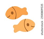 Gold fish cracker icon clipart avatar logtotype isolated vector illustration