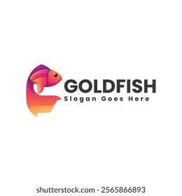 Gold Fish Gradient Colorful Logo