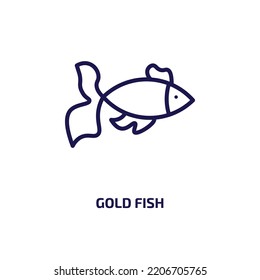 gold fish icon from animals collection. Thin linear gold fish, fish, gold outline icon isolated on white background. Line vector gold fish sign, symbol for web and mobile