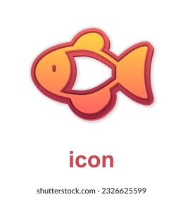 Gold Fish icon isolated on white background.  Vector