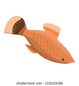 Gold fish icon. Isometric of gold fish vector icon for web design isolated on white background