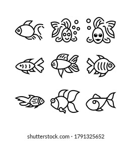 gold fish icon or logo isolated sign symbol vector illustration - Collection of high quality black style vector icons
