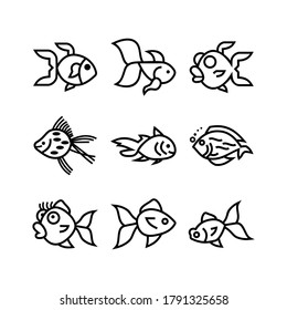 gold fish icon or logo isolated sign symbol vector illustration - Collection of high quality black style vector icons
