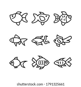 gold fish icon or logo isolated sign symbol vector illustration - Collection of high quality black style vector icons
