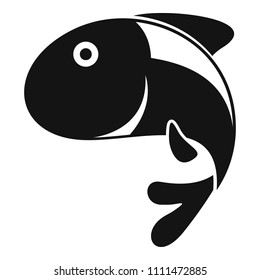Gold fish icon. Simple illustration of gold fish vector icon for web design isolated on white background