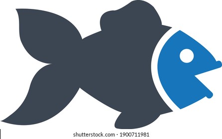 Gold fish icon vector illustration 