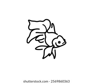 gold fish icon vector illustration on white background.
