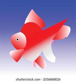 Colorante de gradiente de ilustración de peces dorados rojo y blanco