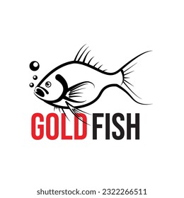 gold fish line art with simple design
