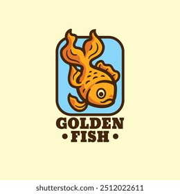 Gold fish logo character mascot logo illlustration