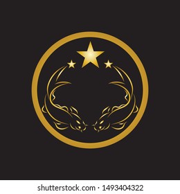 gold fish logo vector icon design template