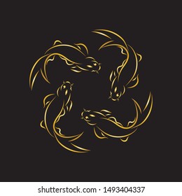 gold fish logo vector icon design template