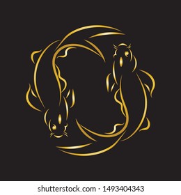 gold fish logo vector icon design template