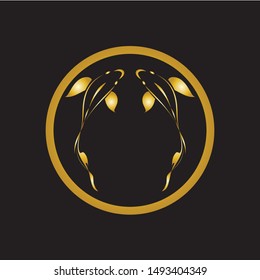 gold fish logo vector icon design template