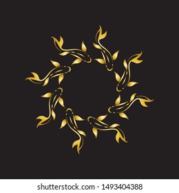 gold fish logo vector icon design template