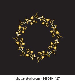 gold fish logo vector icon design template