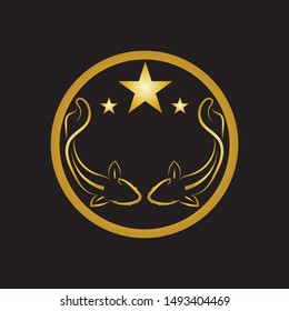 gold fish logo vector icon design template