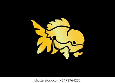 gold fish logo vector simple