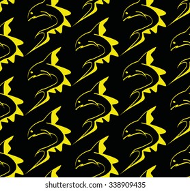 Gold fish on a black background seamless putter