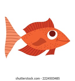gold fish sea life icon isolated