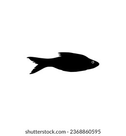 Gold Fish Silhouette, can use for Logo Gram, Art Illustration, Pictogram, Website, Decoration, or Graphic Design Element. Vector Illustration