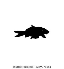 Gold Fish Silhouette, can use for Logo Gram, Art Illustration, Pictogram, Website, Decoration, or Graphic Design Element. Vector Illustration