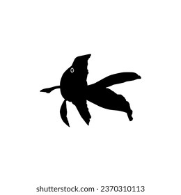 Gold Fish Silhouette, can use for Logo Gram, Art Illustration, Pictogram, Website, Decoration, or Graphic Design Element. Vector Illustration