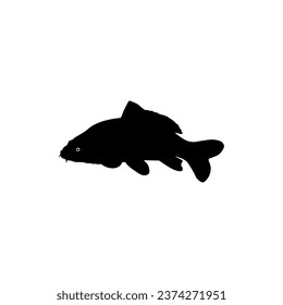 Gold Fish Silhouette, can use for Logo Gram, Art Illustration, Pictogram, Website, Decoration, or Graphic Design Element. Vector Illustration